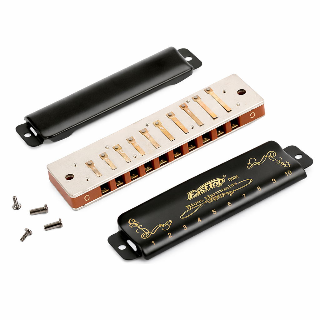 Easttop T008K Paddy Tuned Harmonica - 10 Hole Diatonic Blues Harmonica with ABS Comb