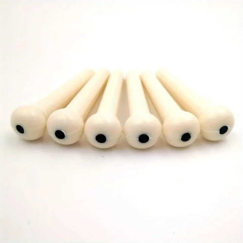 Acoustic Guitar Bridge Pins – Cream White, 6 Pack