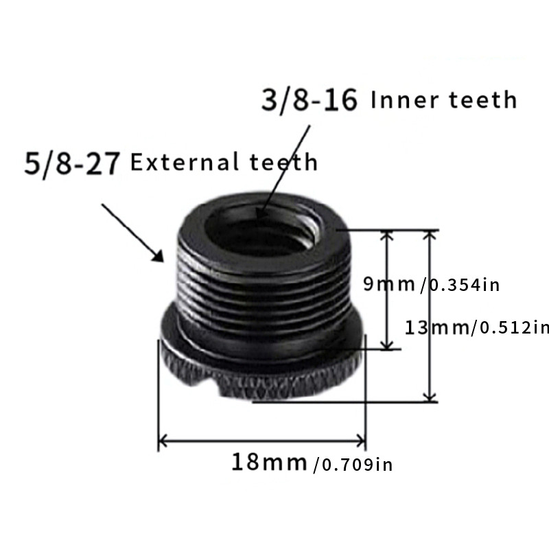 Black Microphone Stand Thread Adapter Set – 8 Pieces — detail or usage view