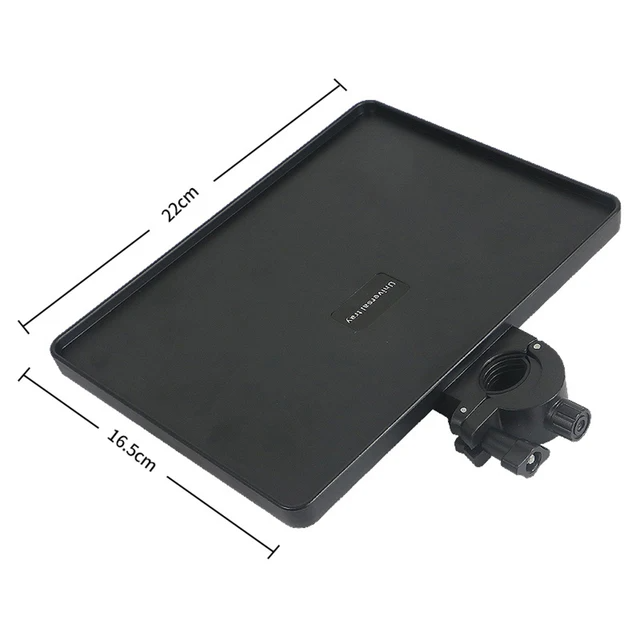 Clamp-On Microphone Stand Sound Card & Phone Tray – Black