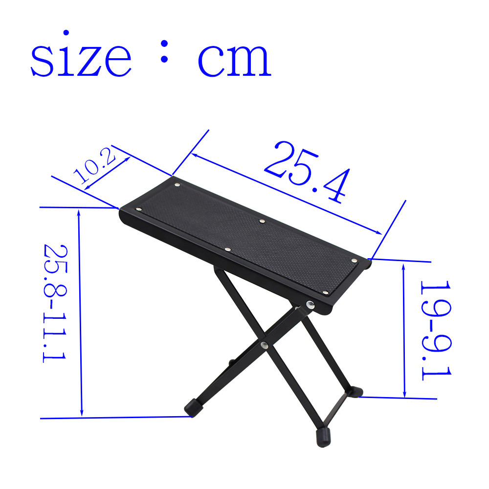 Four-Position Adjustable Guitar Footstool – Black