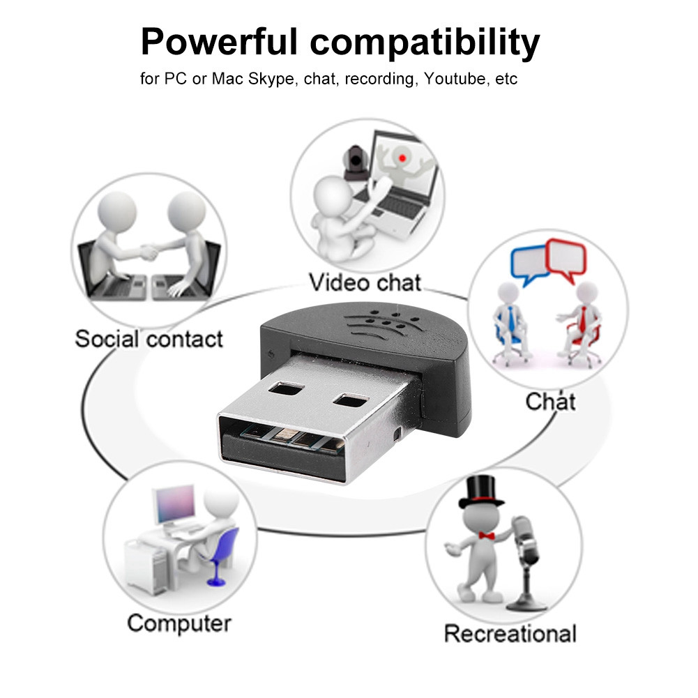Mini USB Recording Microphone for Computer – Black