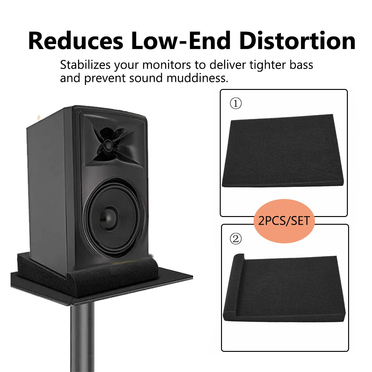 Adjustable-Angle Studio Monitor Isolation Pad – 26 × 34 cm