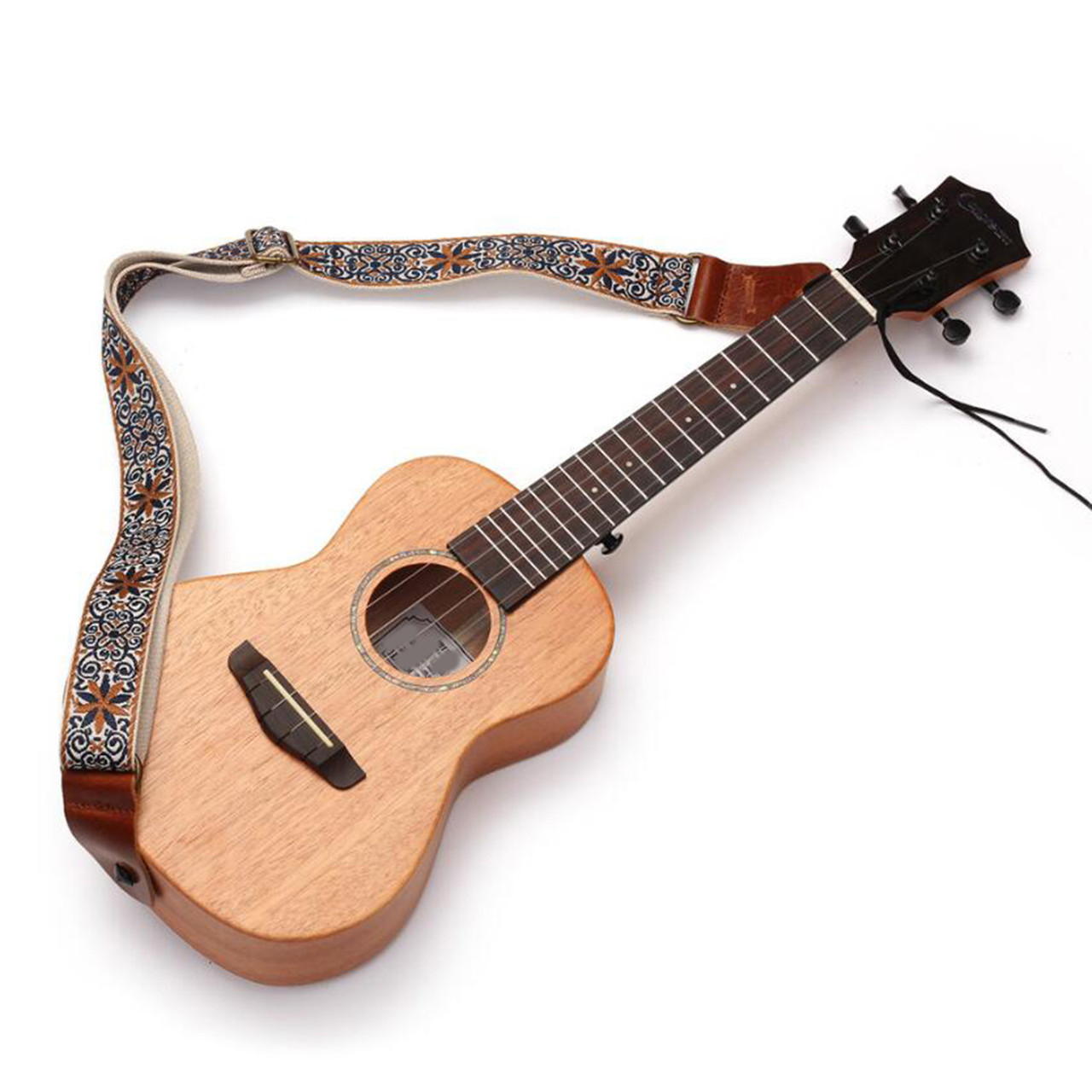 Bohemian Adjustable Ukulele Strap – Brown, 77–134 cm