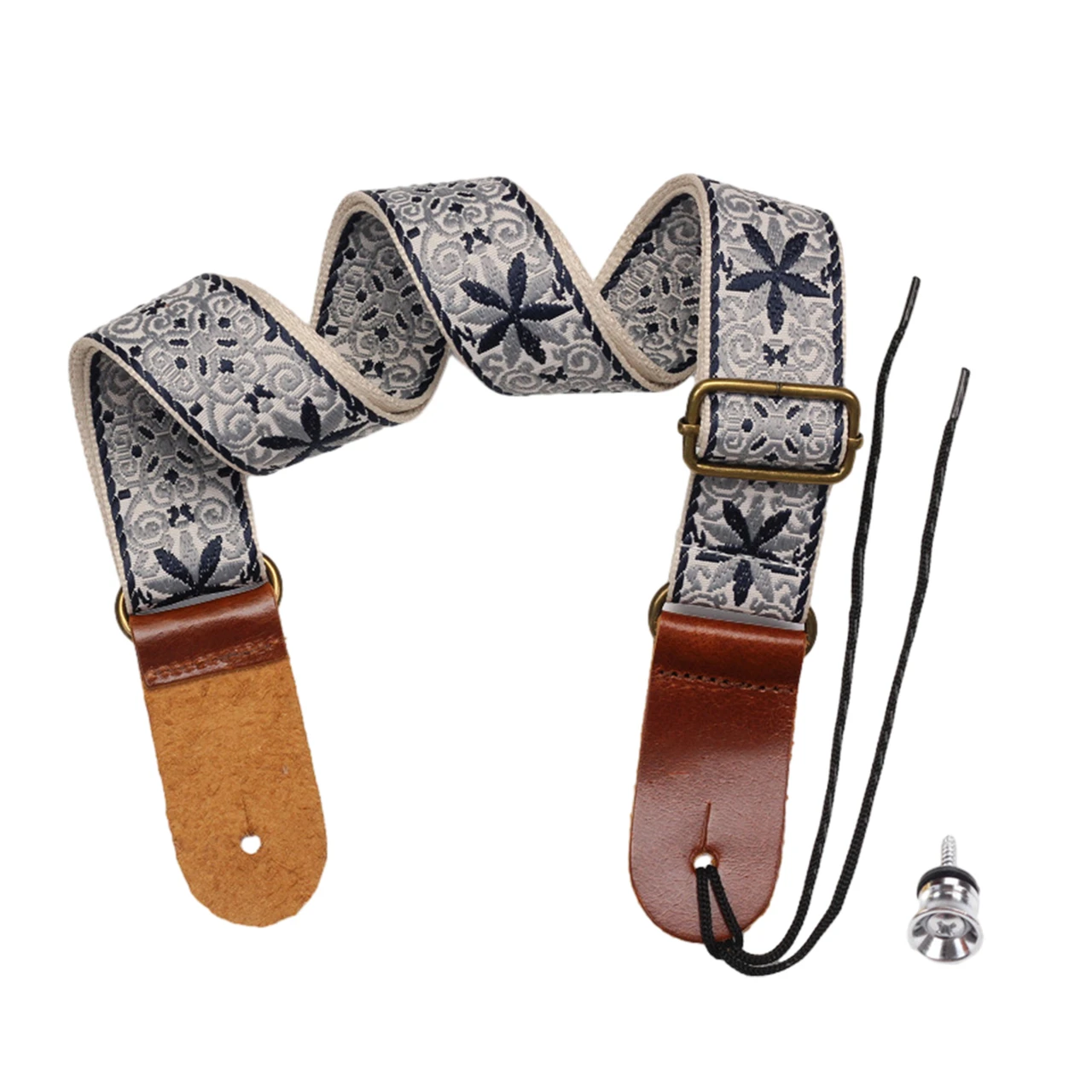 Bohemian Adjustable Ukulele Strap – Brown, 77–134 cm