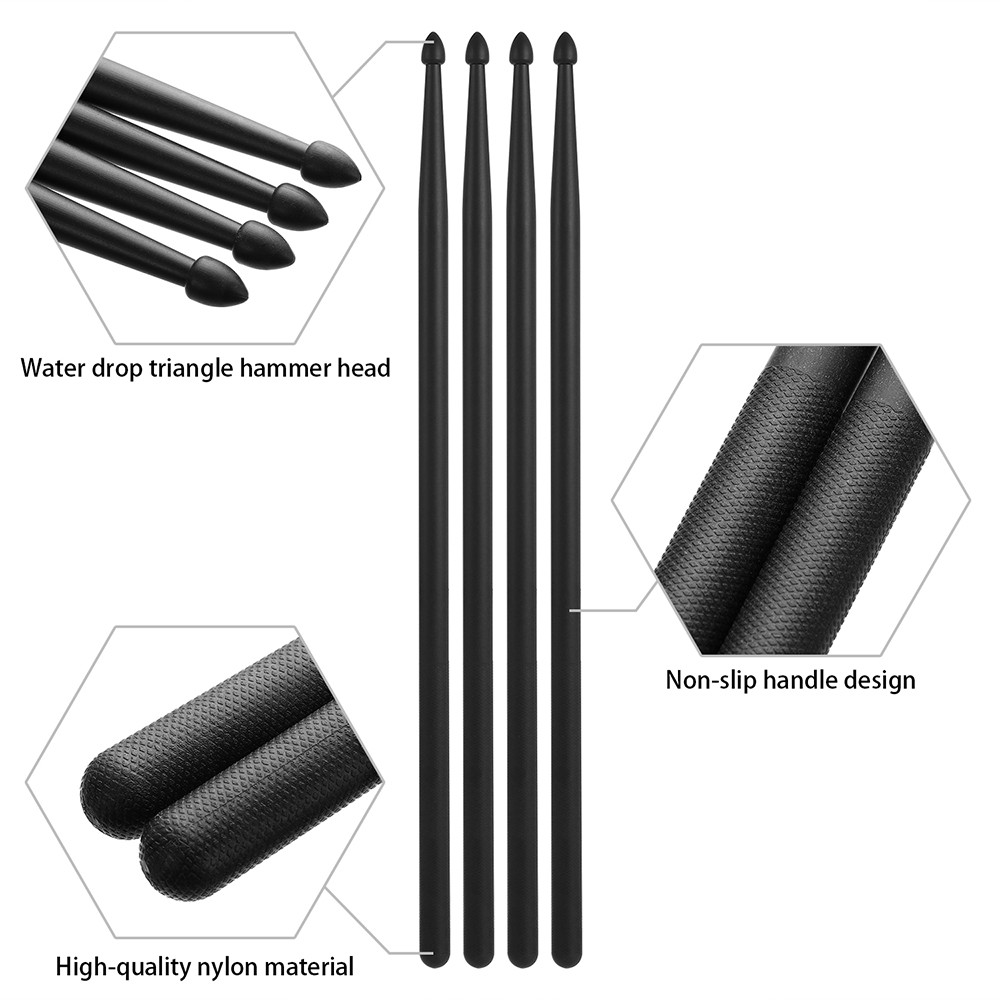 Black 5A Nylon Drumsticks – Pair