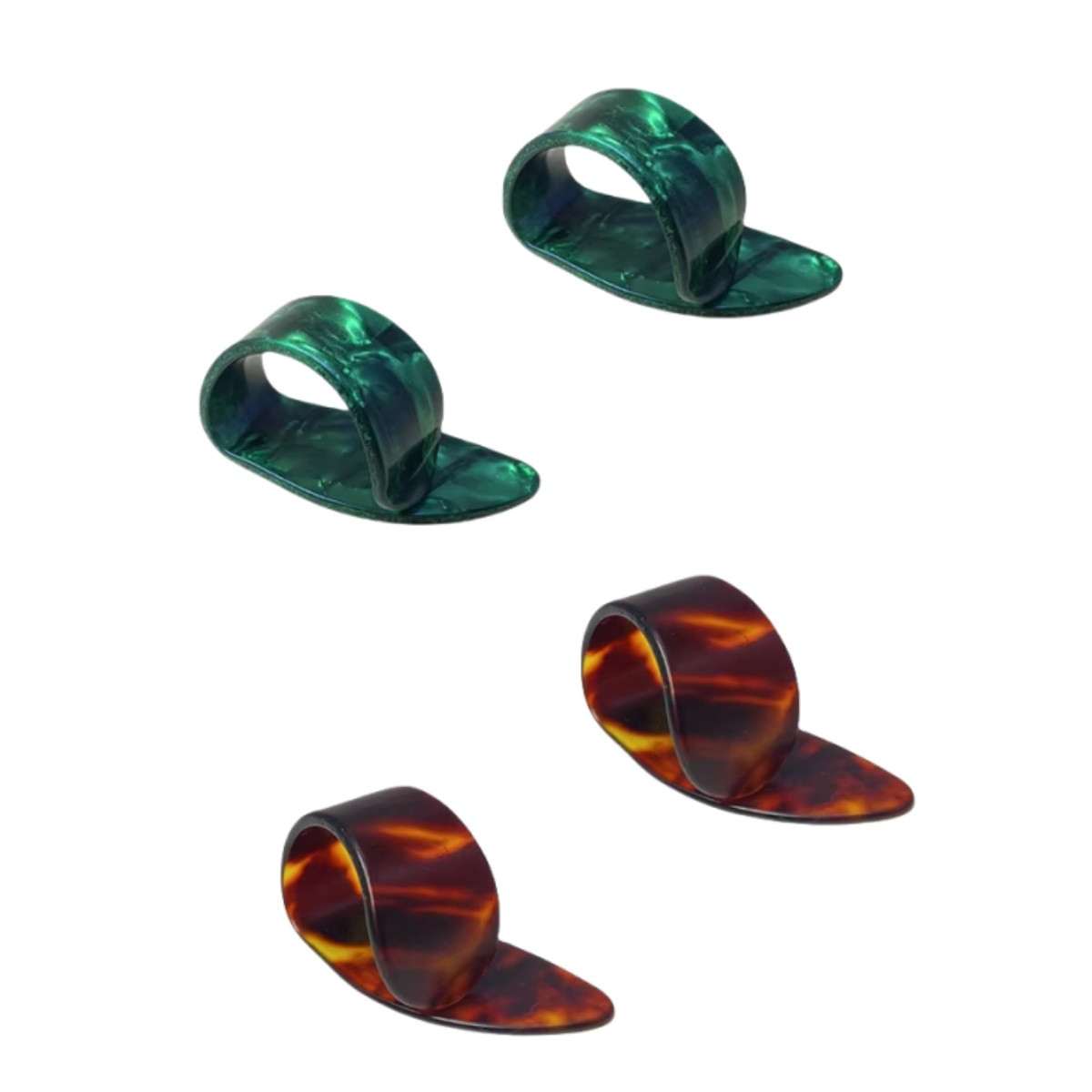 Celluloid Guitar Thumb Picks – Green and Brown, 4 Pack