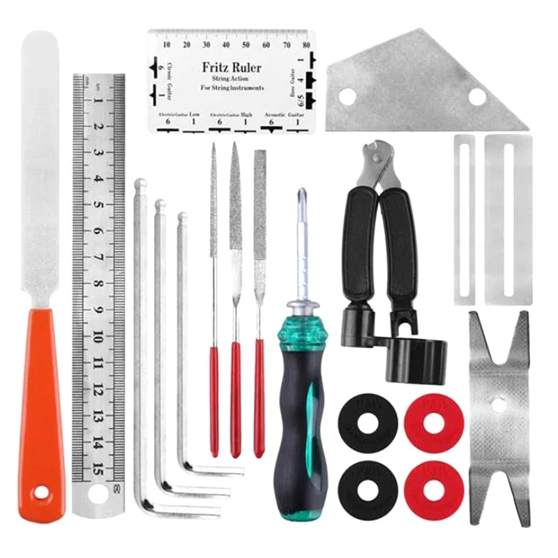 20-Piece Guitar Setup & Repair Tool Kit with Carry Bag – Black