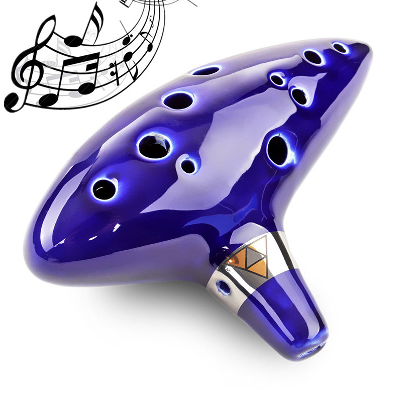 Blue 12-Hole Alto C Ceramic Ocarina