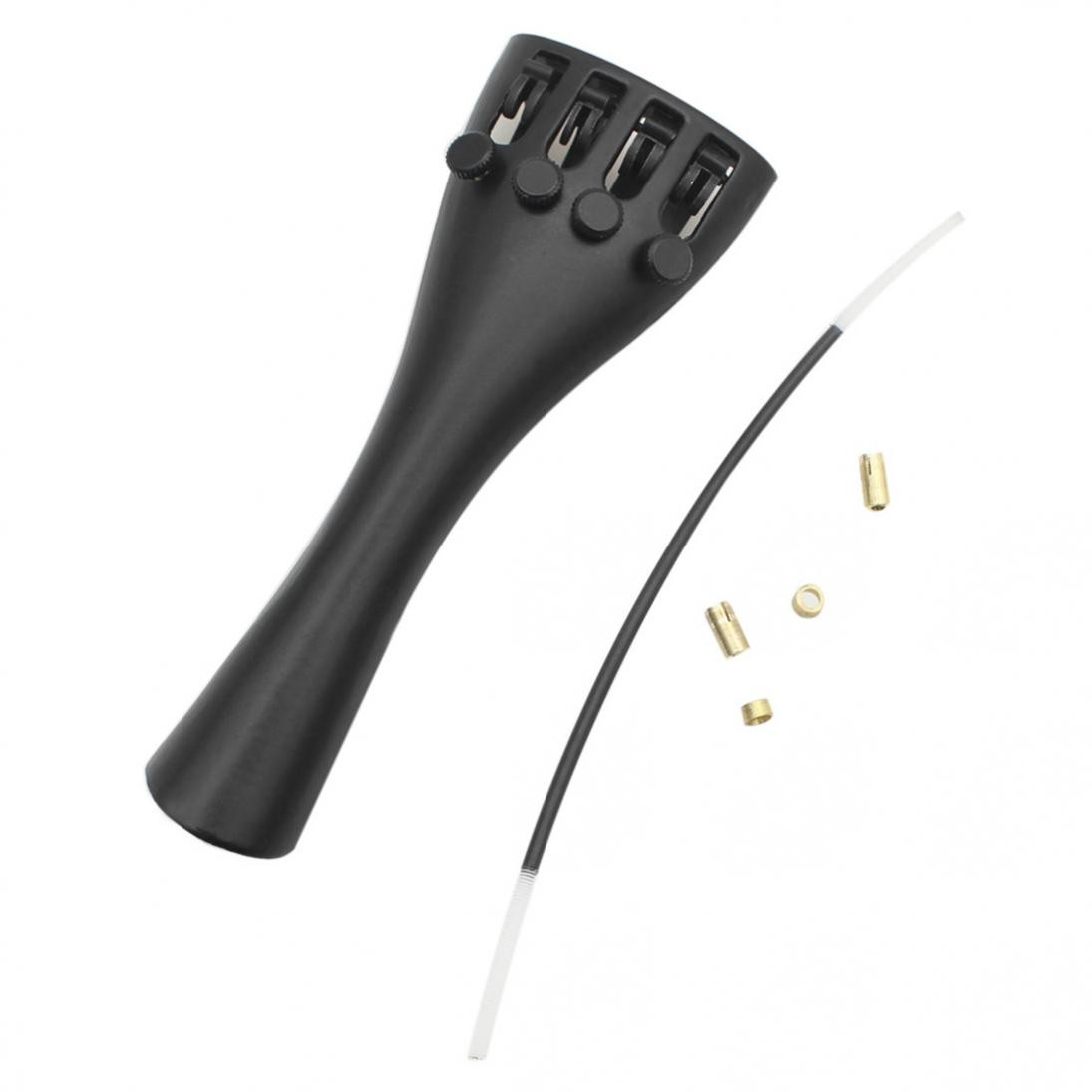 3/4–4/4 Violin Tailpiece Kit with Four Fine Tuners – Black
