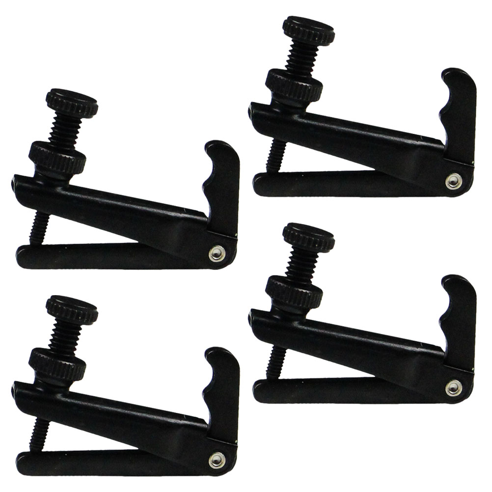 4-Pack Violin Fine Tuners for 3/4–4/4 Instruments – Black