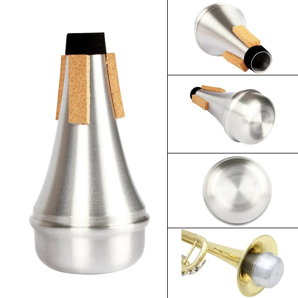 Aluminium Straight Trumpet Practice Mute – Silver