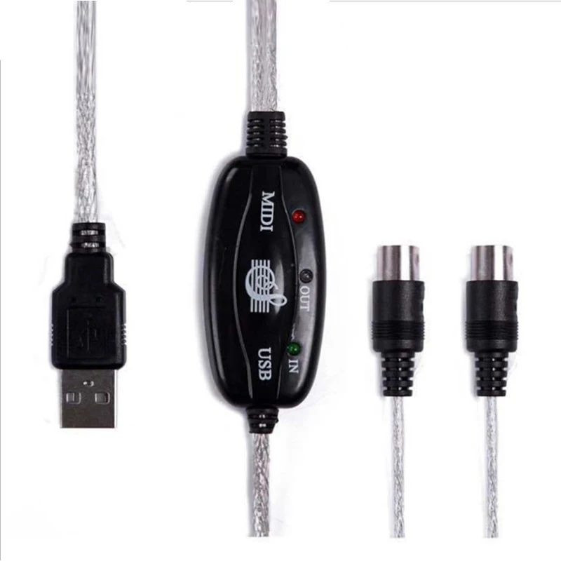 USB to 5-Pin MIDI IN-OUT Interface Cable