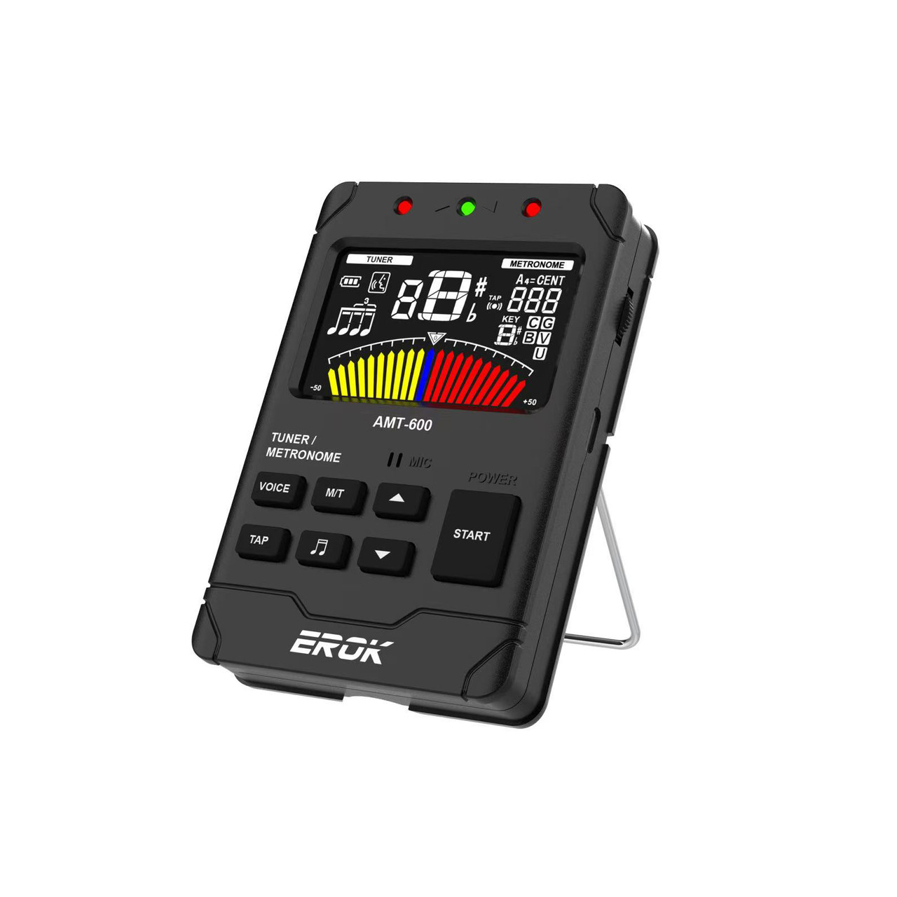 EROK AMT-600 Tuner, Metronome and Tone Generator – Black