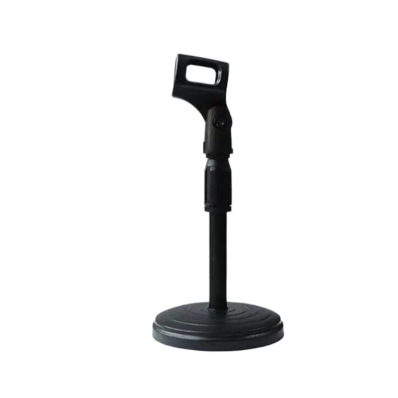 Height-Adjustable Desktop Microphone Stand with Round Base — supplied product