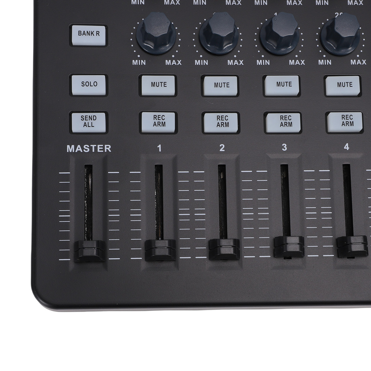 USB MIDI Control Surface with Knobs and Faders – Black