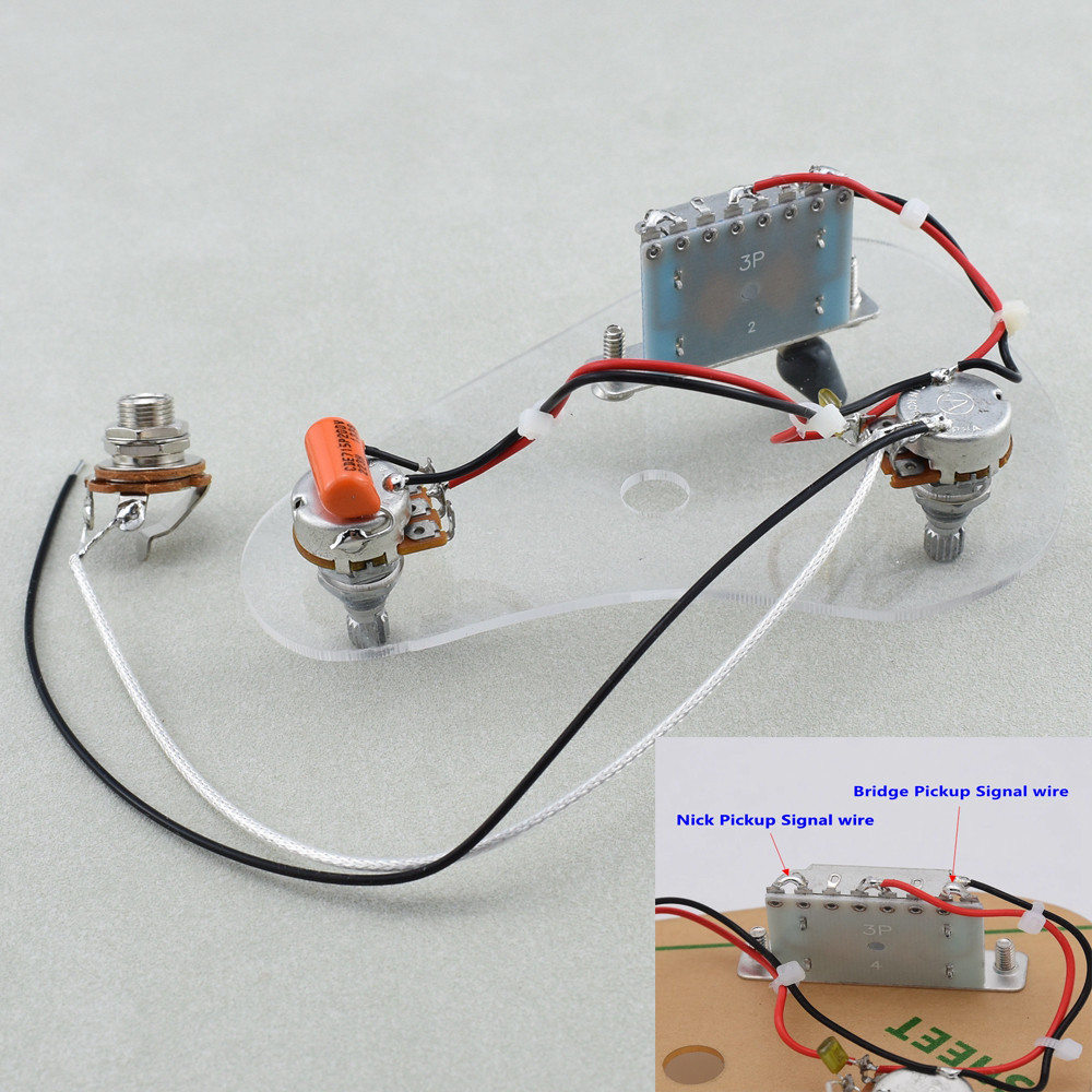3-Way Guitar Wiring Harness – Two 500K Pots and Output Jack – product overview