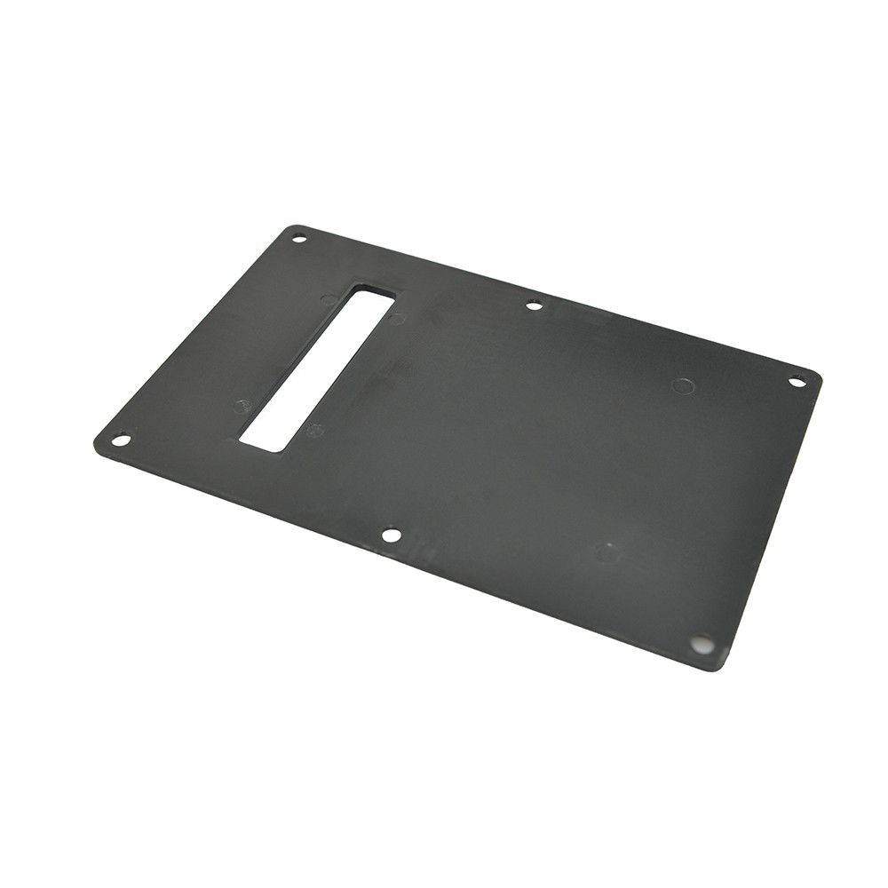 ST-Style Tremolo Back Plate – Black C, Single Slot, Six Mounting Holes