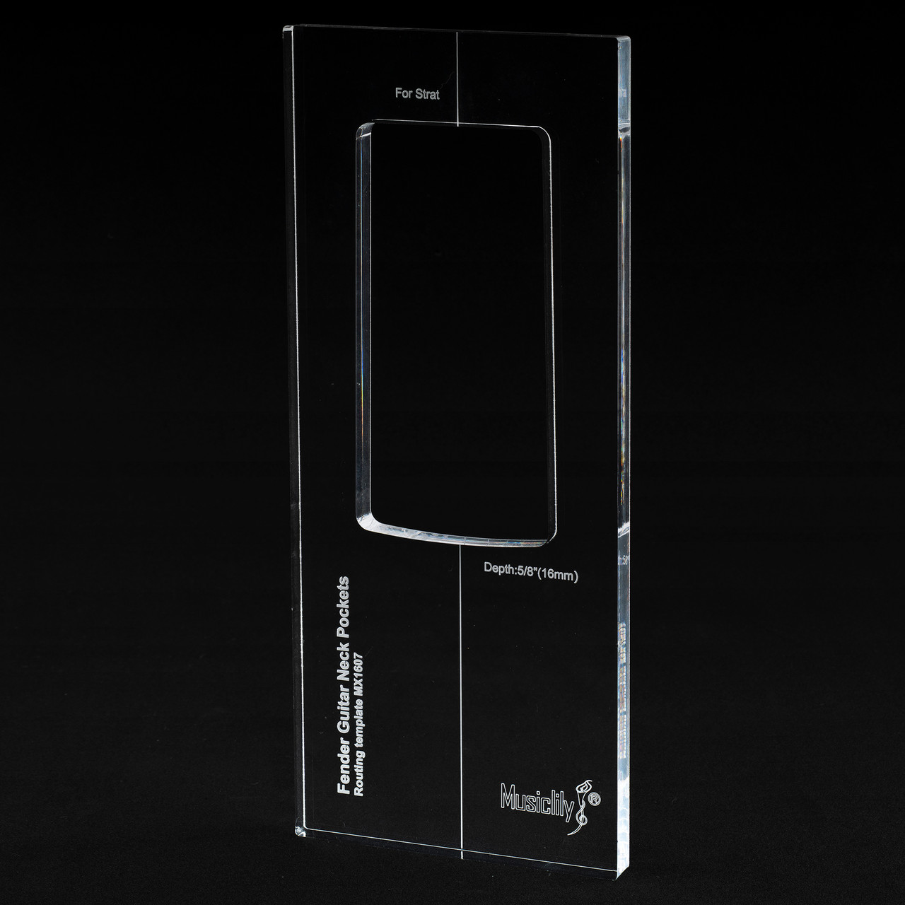 Musiclily MX1607 Acrylic Guitar Neck Pocket Routing Template – Strat and Offset