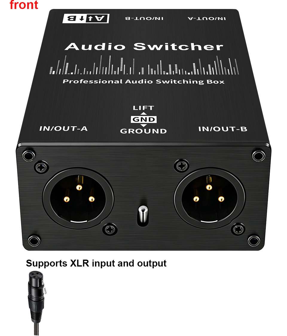 Passive Audio A/B Switcher – Combo Common to Dual XLR Male — detail or usage view