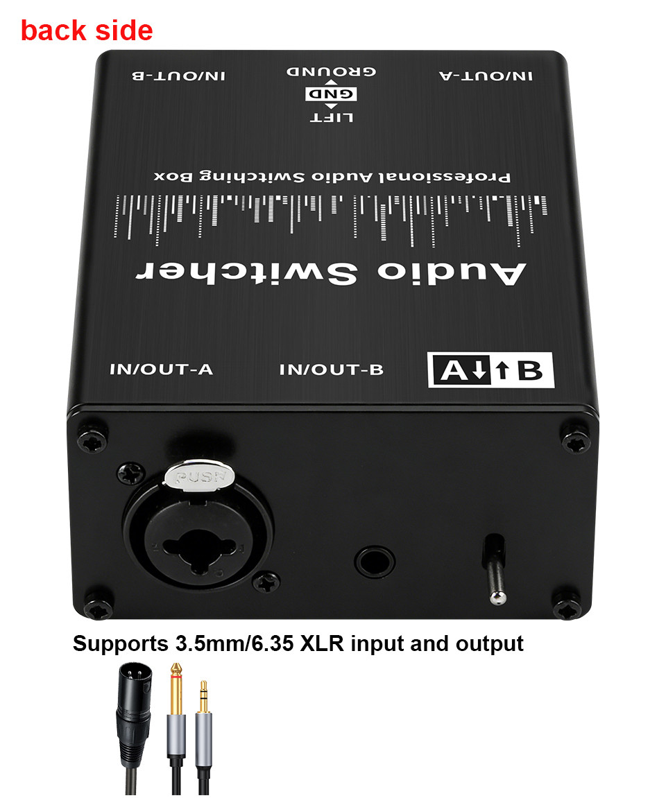 Passive Audio A/B Switcher – Combo Common to Dual XLR Male — detail or usage view