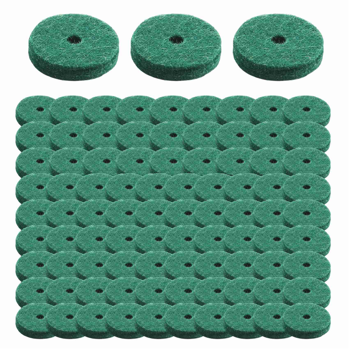 22 mm Felt Piano Rail Punchings – Green, 90 Pack – Product view
