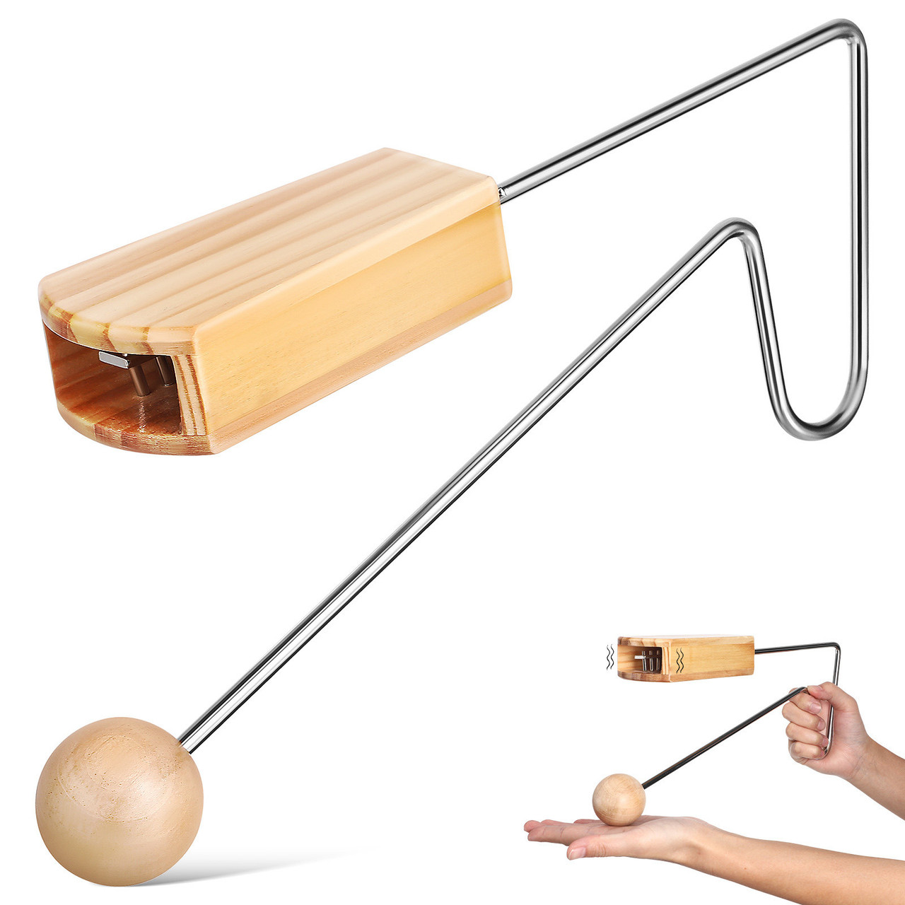 Wooden Vibraslap Percussion Rattle – 33 cm – Detail 2
