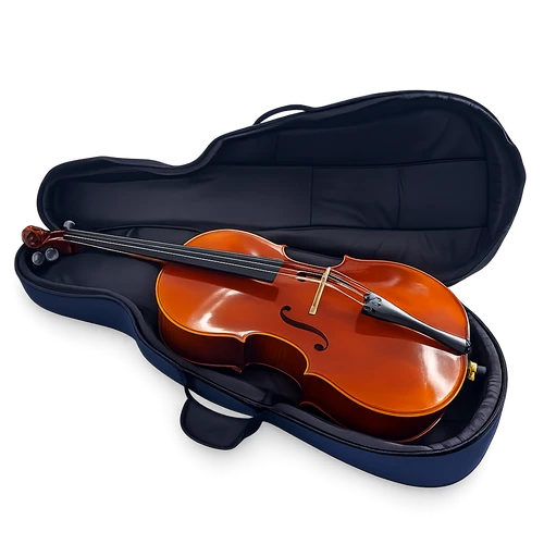 3/4 High Grade Handmade Flamed Cello with Bow, Bag & Rosin