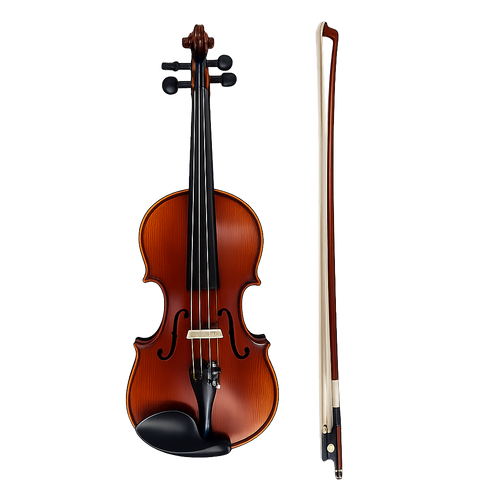 Handmade 1/2 Size Violin with Case & Bow – Solid Spruce Top Flamed Maple Student Violin