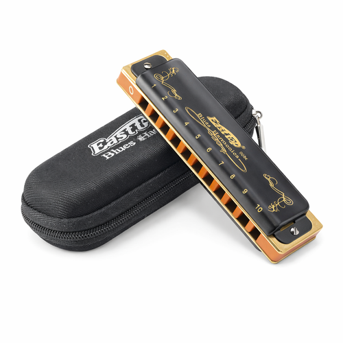 Easttop T008K Paddy Tuned Harmonica - 10 Hole Diatonic Blues Harmonica with ABS Comb