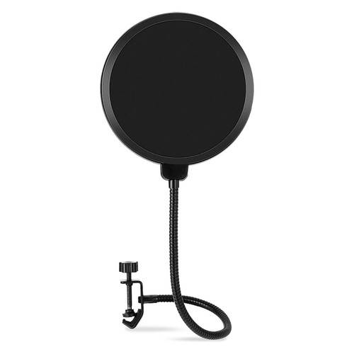 Dual-Layer Microphone Pop Filter – Black, 15.5 cm Screen — supplied product