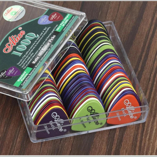 Assorted guitar pick set with clear storage box