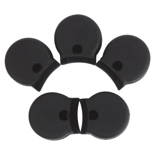 Five black clarinet thumb rest cushion pads