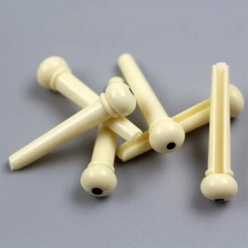 Acoustic Guitar Bridge Pins – Cream White, 6 Pack