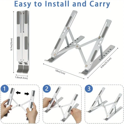 Adjustable 6-Level Laptop & DJ Controller Stand – White