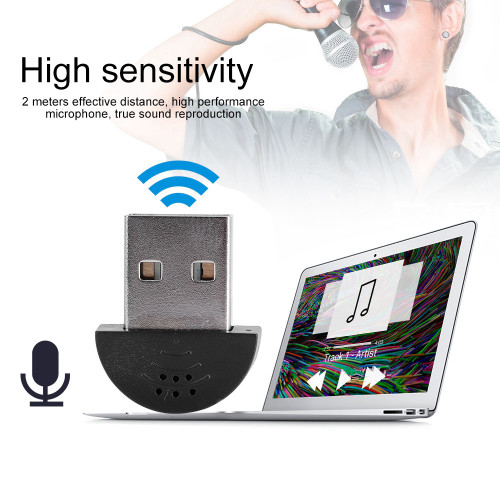 Mini USB Recording Microphone for Computer – Black