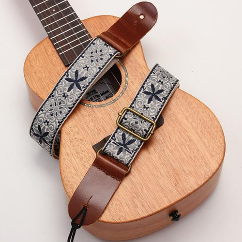 Bohemian Adjustable Ukulele Strap – Brown, 77–134 cm