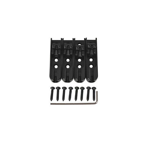 Individual Bass Guitar Bridges – Black, 4-Piece Set