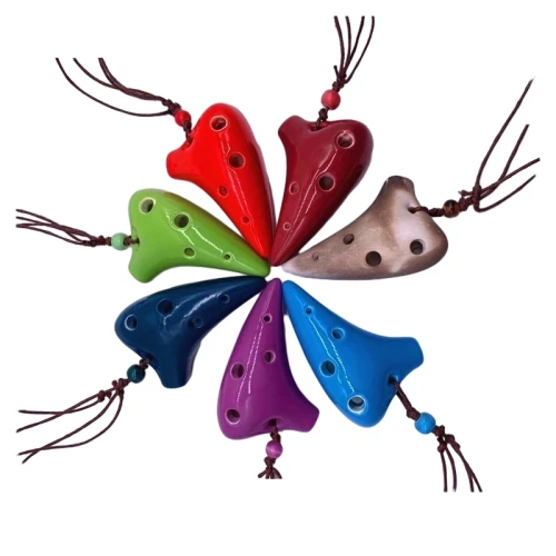 6-Hole Ceramic Ocarina in C with Lanyard