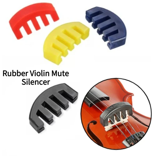 Rubber Violin Practice Mute for 1/2–4/4 Instruments