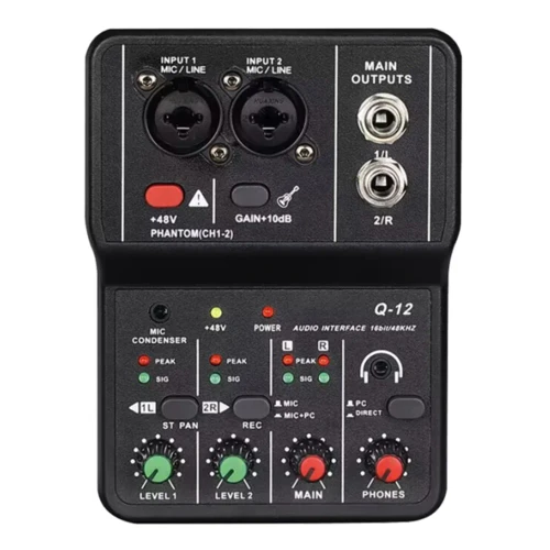 Q12 2-Channel USB Audio Interface & Mini Mixer