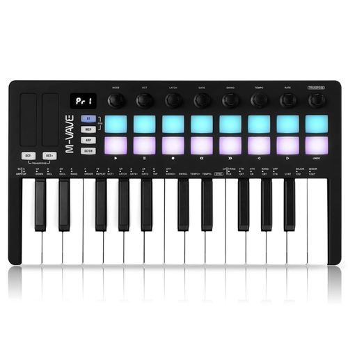 25-Key MIDI Controller with 16 RGB Pads – Black