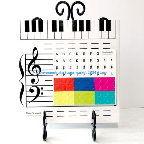 Large Magnetic Music Staff and Piano Keyboard Whiteboard