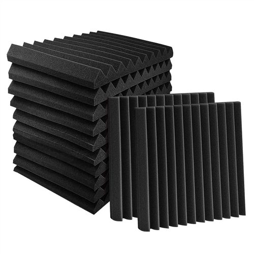 Acoustic Foam Panels – Black, 72 Pack