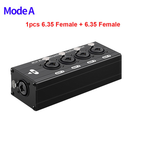 Passive Audio Splitter Box – 1 Input, 4 Outputs, Mode A