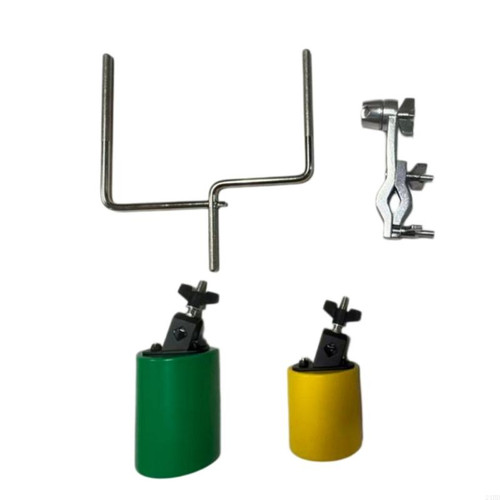 Two-Tone Cowbell and Mounting Clamp Set – Green and Yellow
