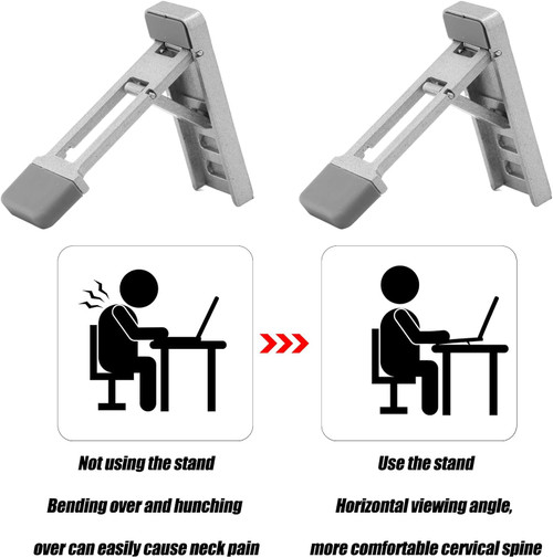Foldable Keyboard Riser Feet – Silver, 2 Pack