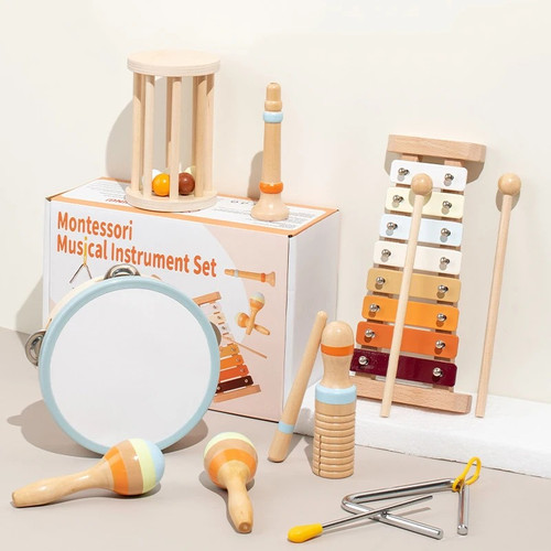 Wooden Percussion and Xylophone Instrument Set – Style A