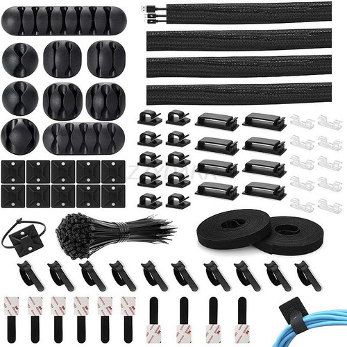 173-Piece Studio Cable Management Kit – Black
