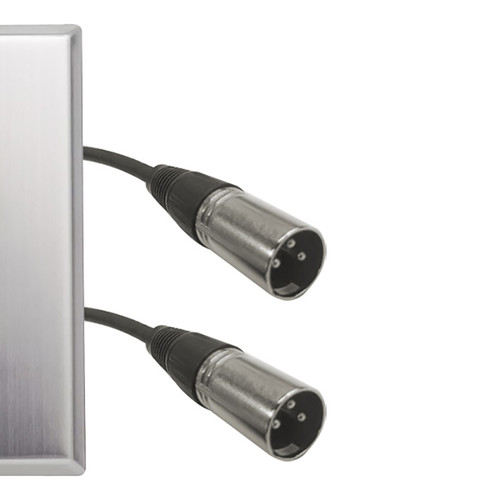 Dual XLR Audio Wall Plate – Female Sockets to Male Cable Tails – detail 1